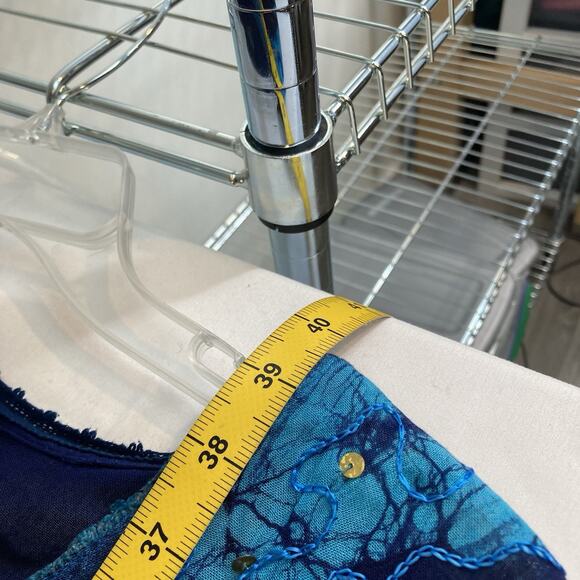 Ocean Breeze Women's Blue Boho Beachy Embroidered Dress Size S Cover Up Flowy - Picture 3 of 10